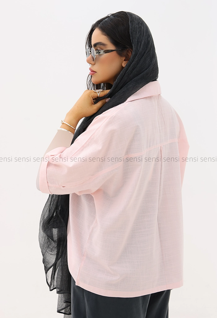 شومیز زنانه لینن آستین چاک کد1006325